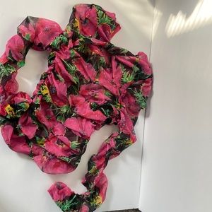 Zara sheer flower shirt Size S